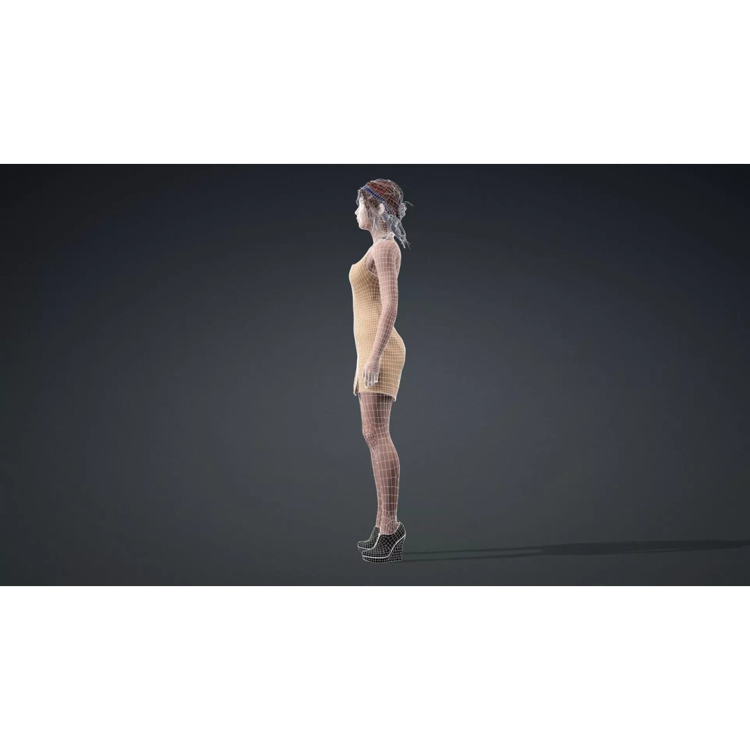 Stylized Girl Character 3D Model – Rigged PBR Asset for Animation - View 15