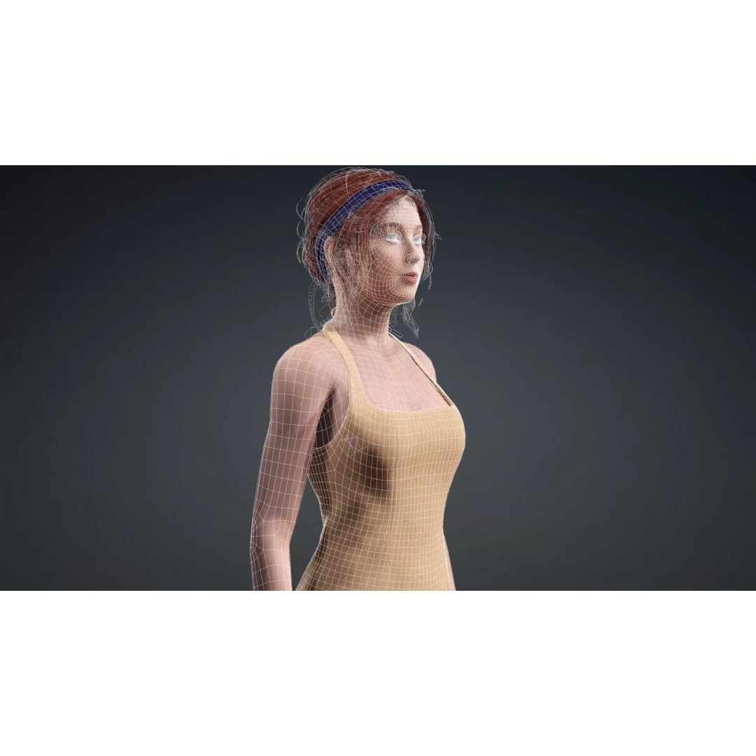 Stylized Girl Character 3D Model – Rigged PBR Asset for Animation - View 19