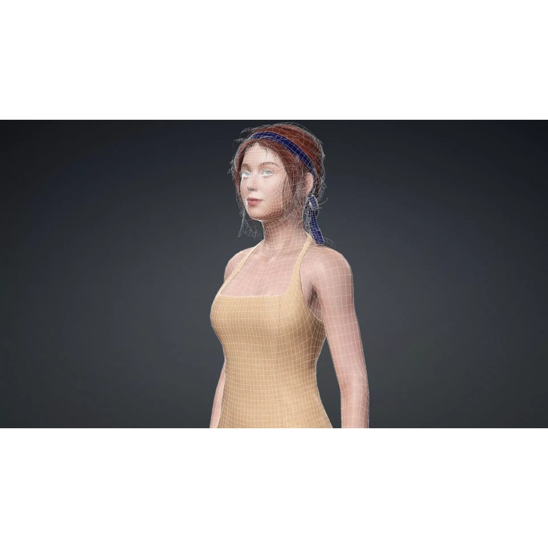 Stylized Girl Character 3D Model – Rigged PBR Asset for Animation - View 20