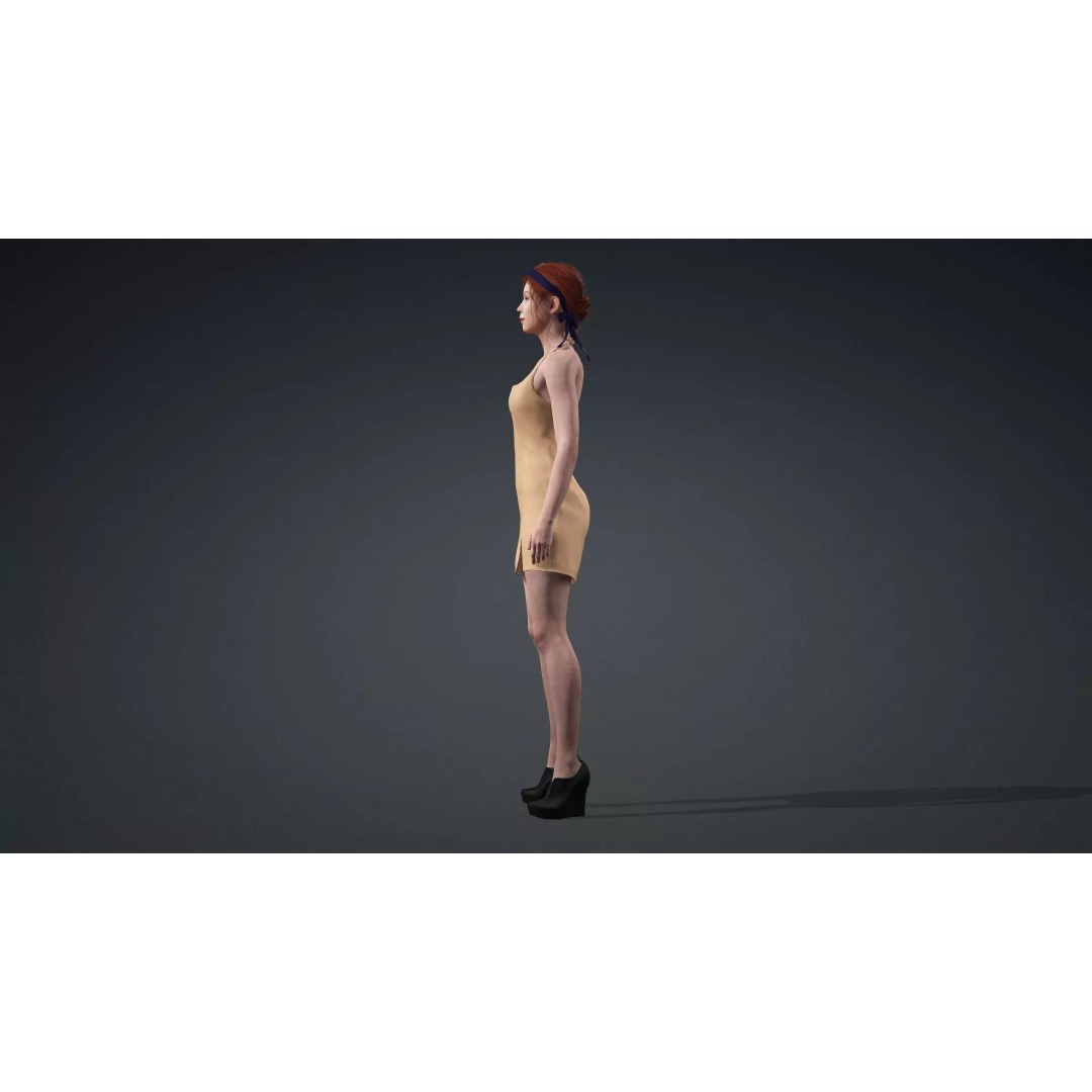Stylized Girl Character 3D Model – Rigged PBR Asset for Animation - View 5
