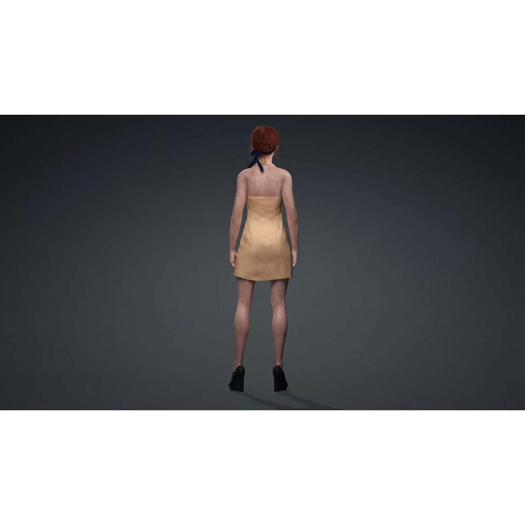 Stylized Girl Character 3D Model – Rigged PBR Asset for Animation - View 6