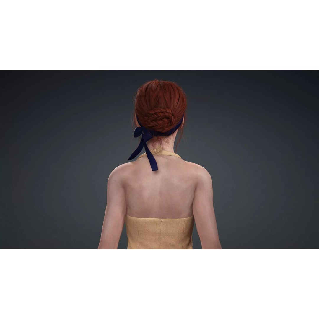 Stylized Girl Character 3D Model – Rigged PBR Asset for Animation - View 7