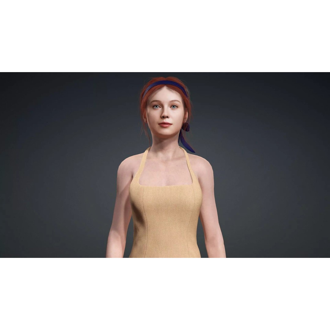 Stylized Girl Character 3D Model – Rigged PBR Asset for Animation - View 8