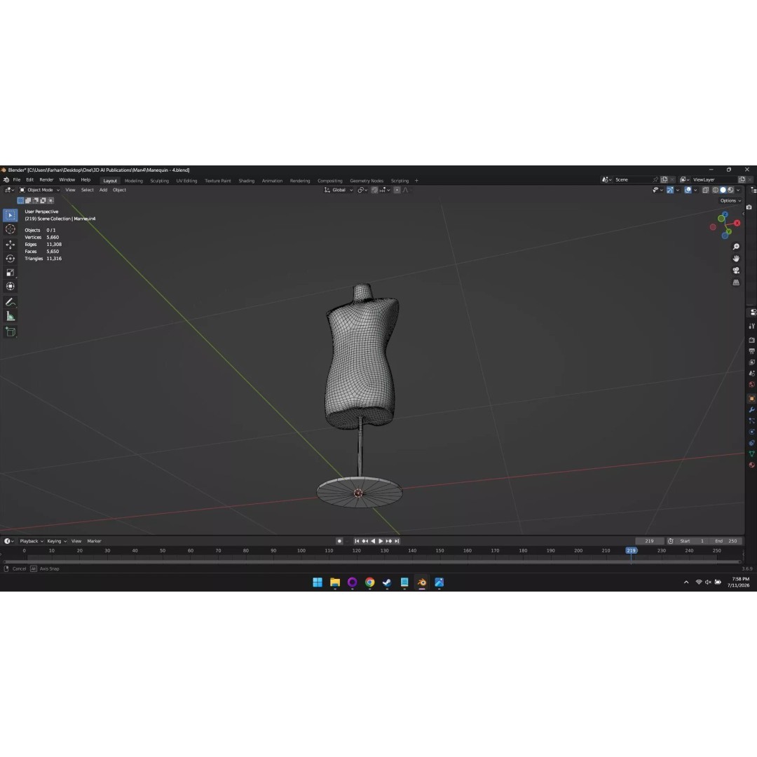High Poly Mannequin 3D Model – Stylized Display Asset, FBX, OBJ - View 14