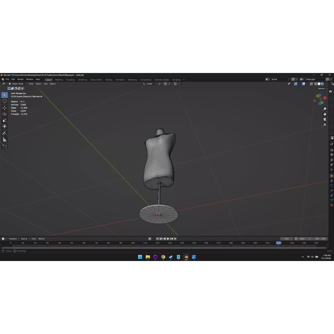 High Poly Mannequin 3D Model – Stylized Display Asset, FBX, OBJ - View 15