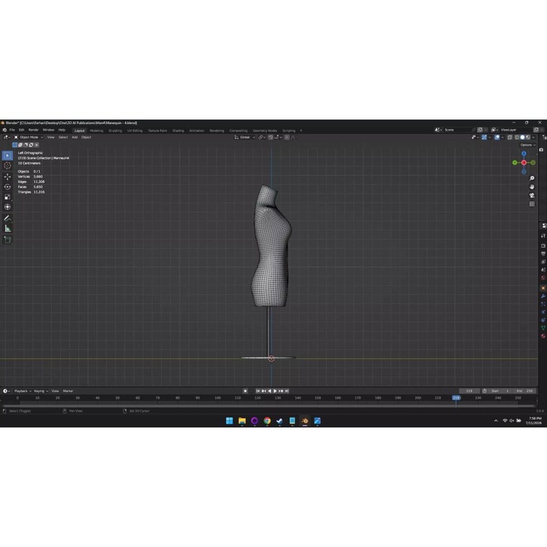 High Poly Mannequin 3D Model – Stylized Display Asset, FBX, OBJ - View 16