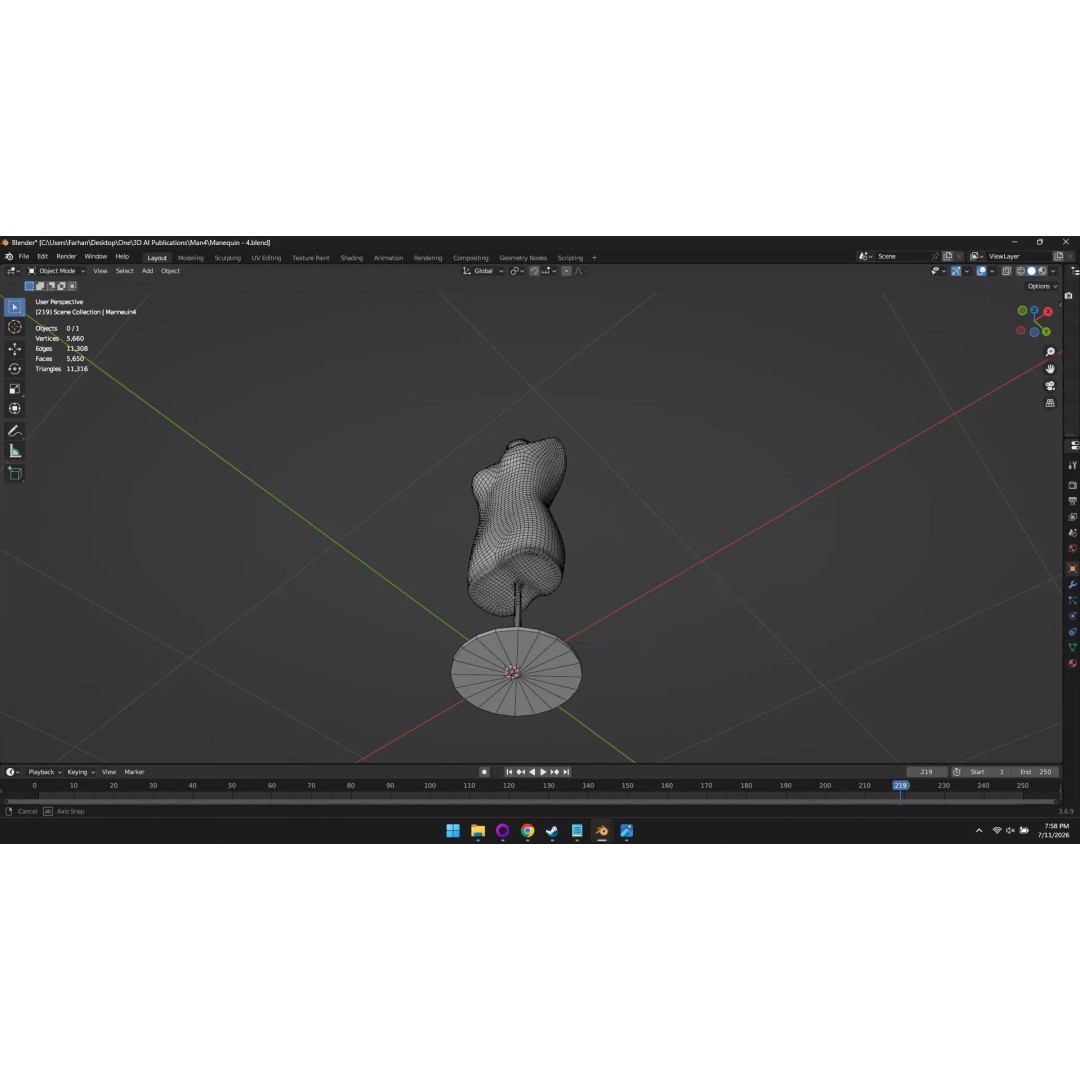 High Poly Mannequin 3D Model – Stylized Display Asset, FBX, OBJ - View 17