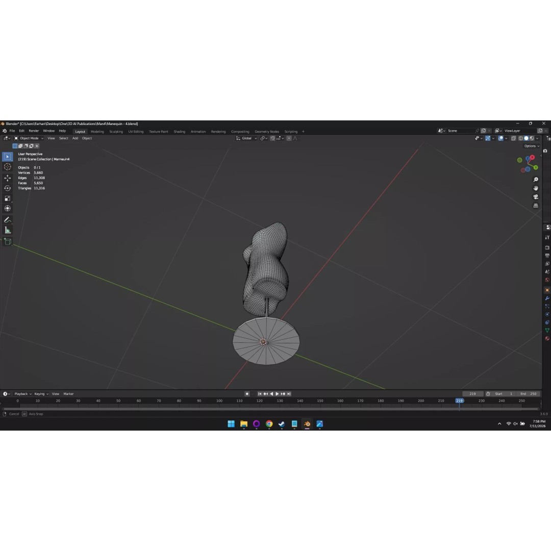 High Poly Mannequin 3D Model – Stylized Display Asset, FBX, OBJ - View 18