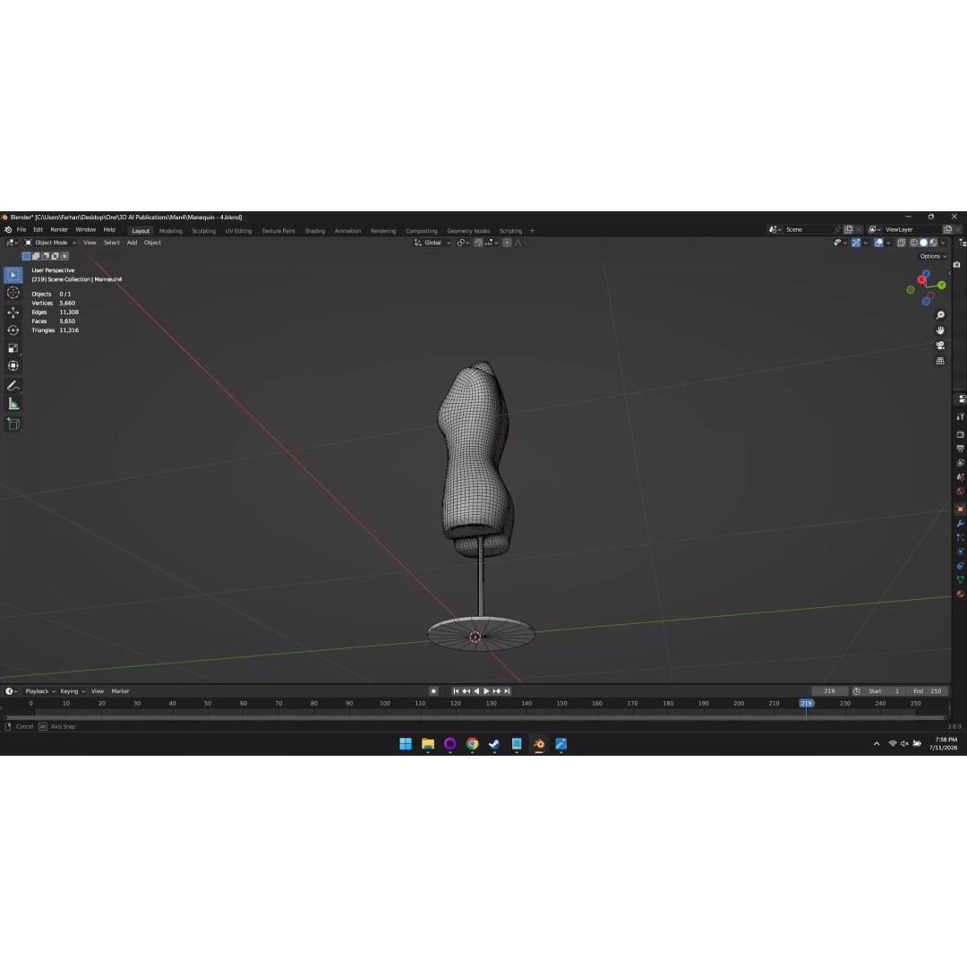 High Poly Mannequin 3D Model – Stylized Display Asset, FBX, OBJ - View 19