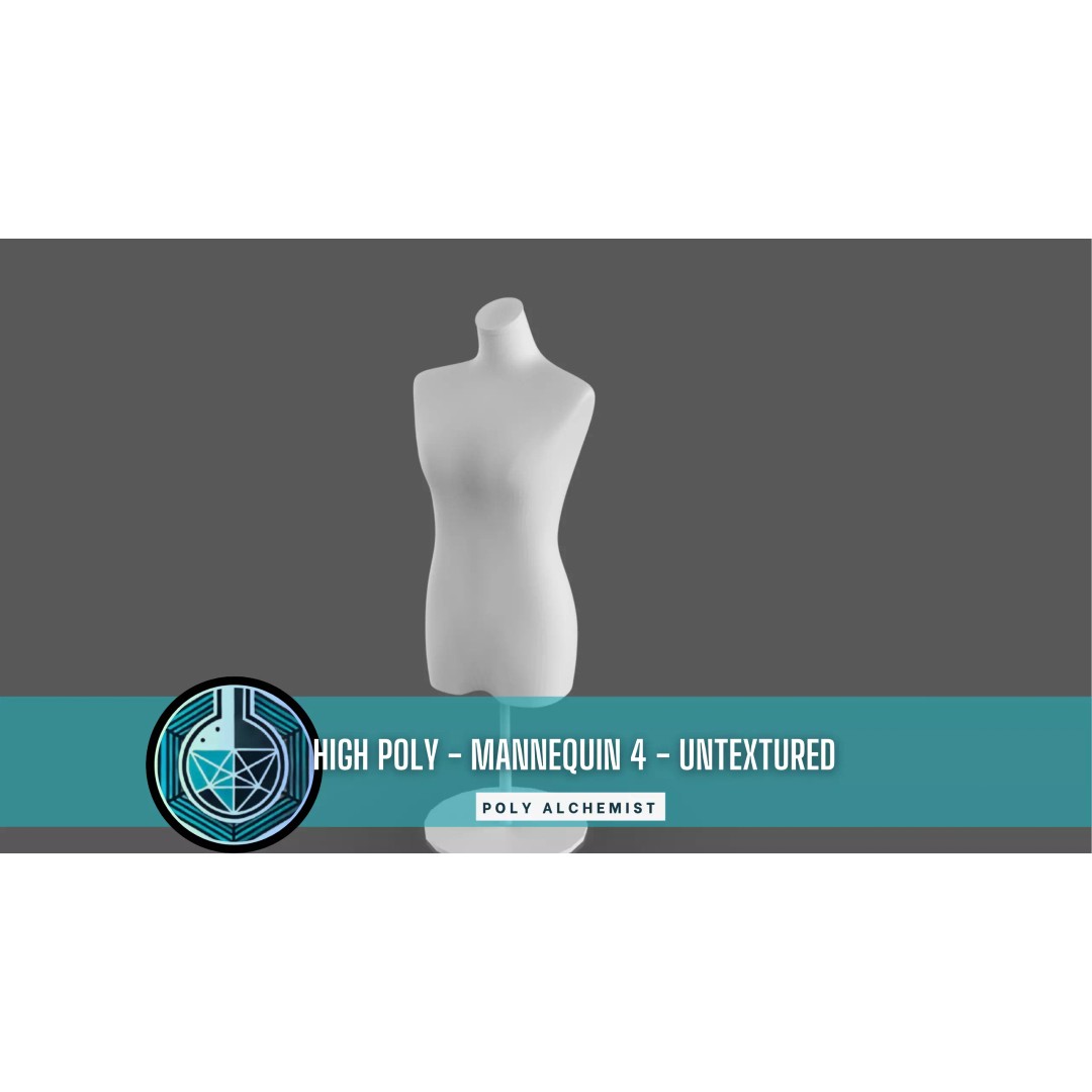 High Poly Mannequin 3D Model – Stylized Display Asset, FBX, OBJ - View 2