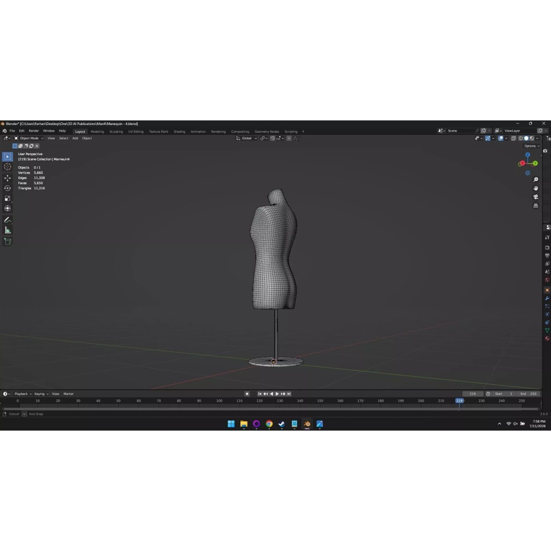 High Poly Mannequin 3D Model – Stylized Display Asset, FBX, OBJ - View 20