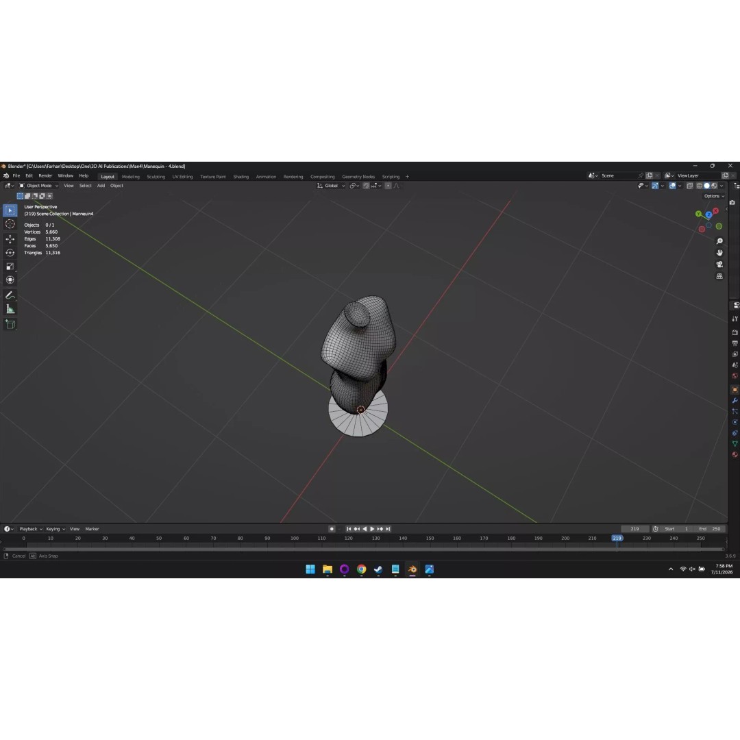 High Poly Mannequin 3D Model – Stylized Display Asset, FBX, OBJ - View 26