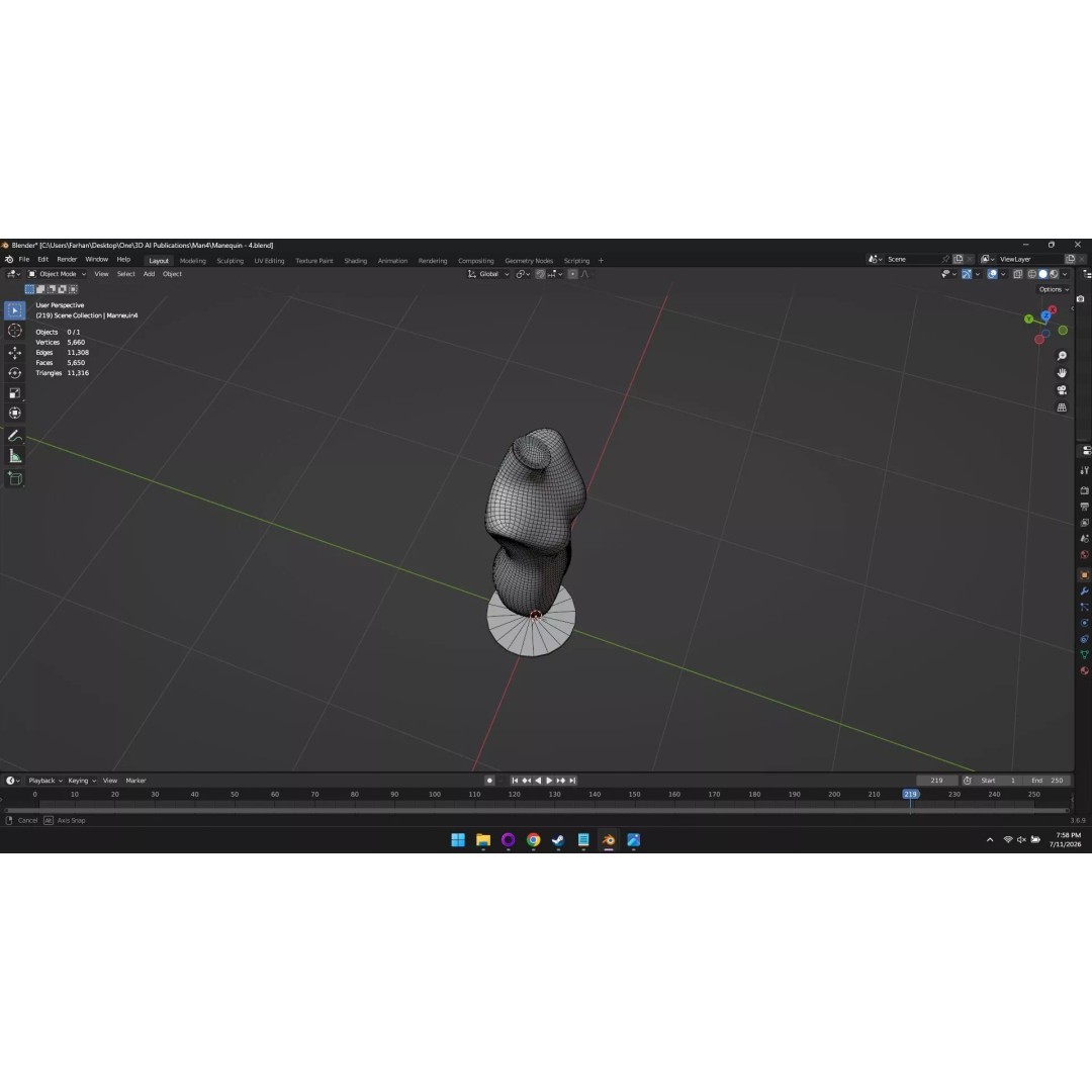 High Poly Mannequin 3D Model – Stylized Display Asset, FBX, OBJ - View 28