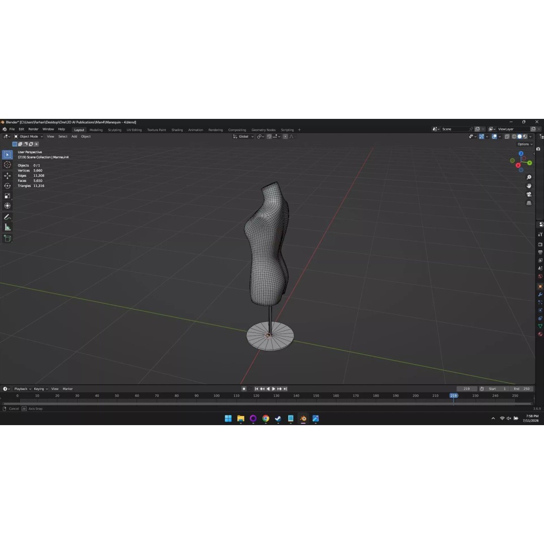 High Poly Mannequin 3D Model – Stylized Display Asset, FBX, OBJ - View 46