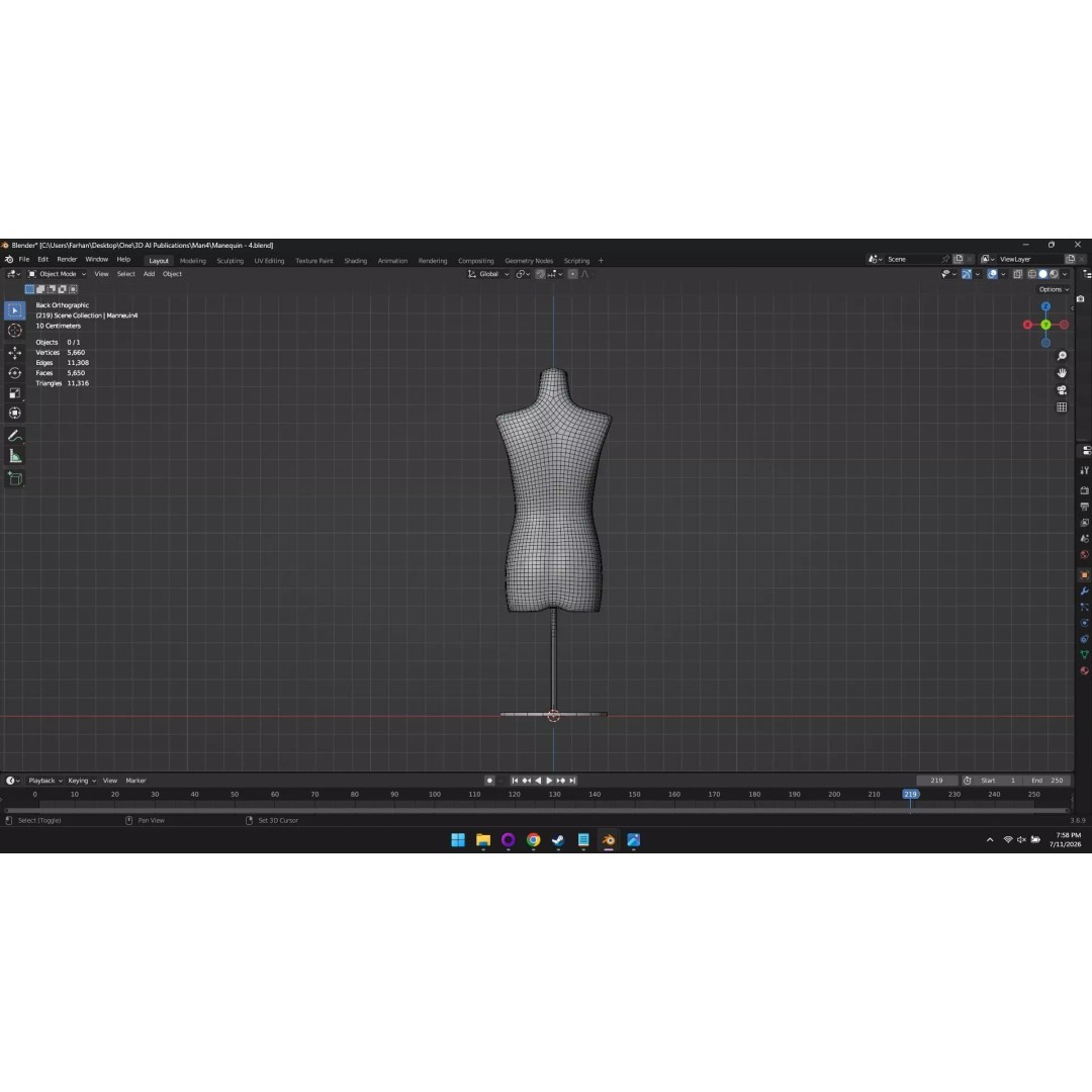 High Poly Mannequin 3D Model – Stylized Display Asset, FBX, OBJ - View 47