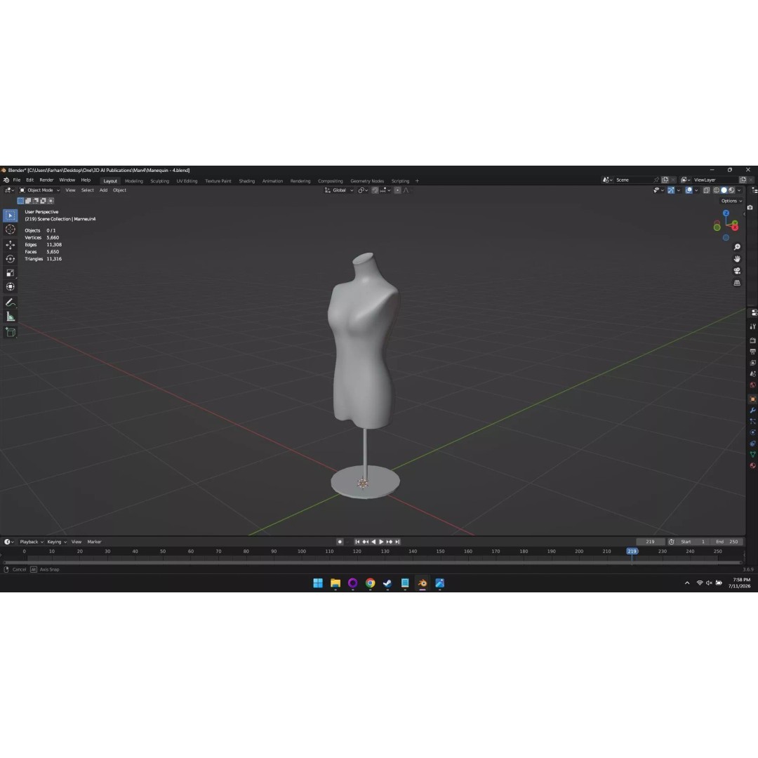 High Poly Mannequin 3D Model – Stylized Display Asset, FBX, OBJ - View 48