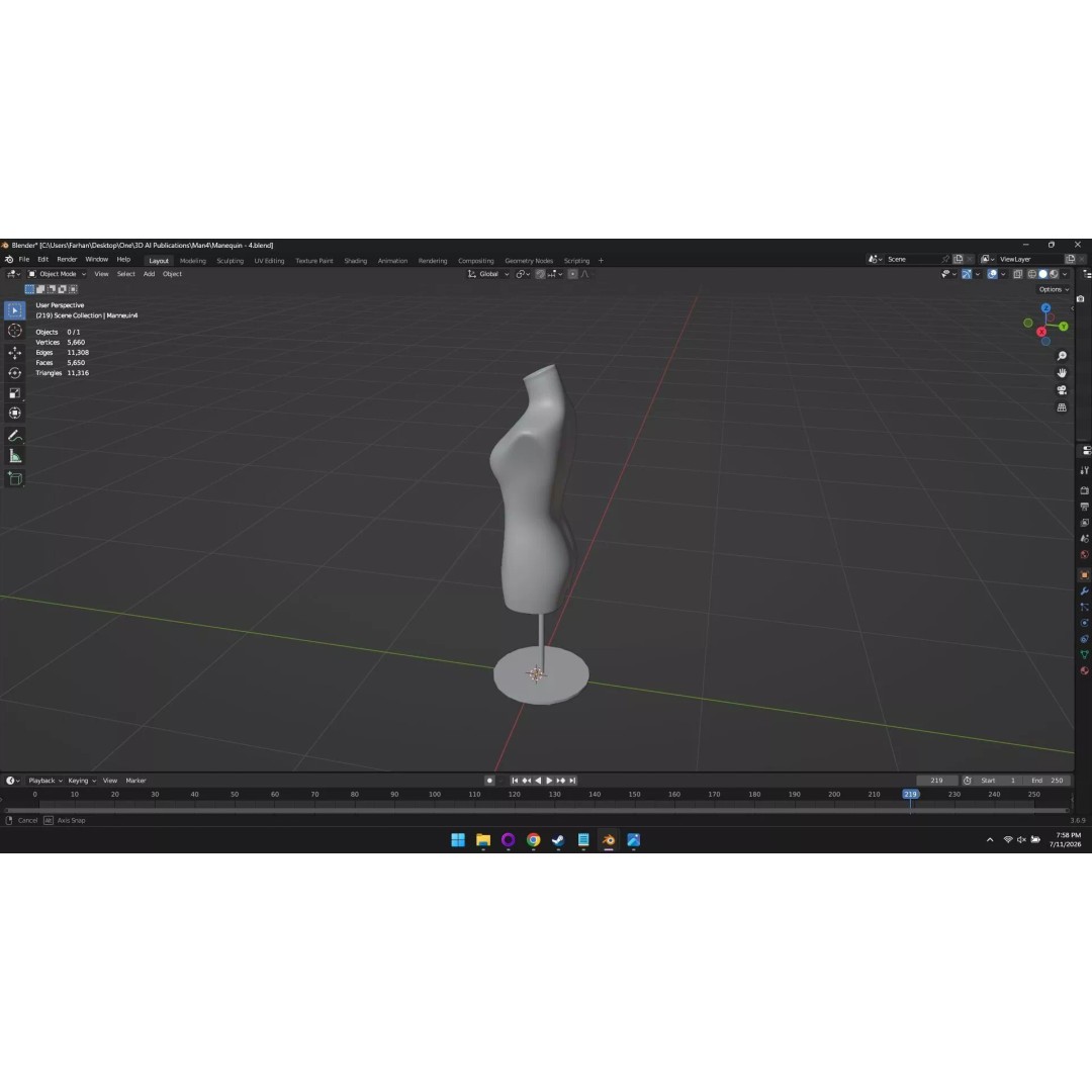 High Poly Mannequin 3D Model – Stylized Display Asset, FBX, OBJ - View 50