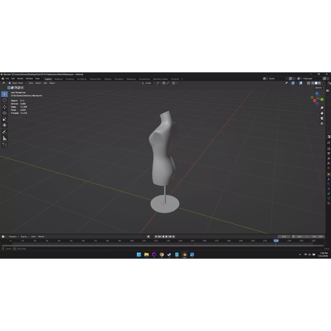 High Poly Mannequin 3D Model – Stylized Display Asset, FBX, OBJ - View 51
