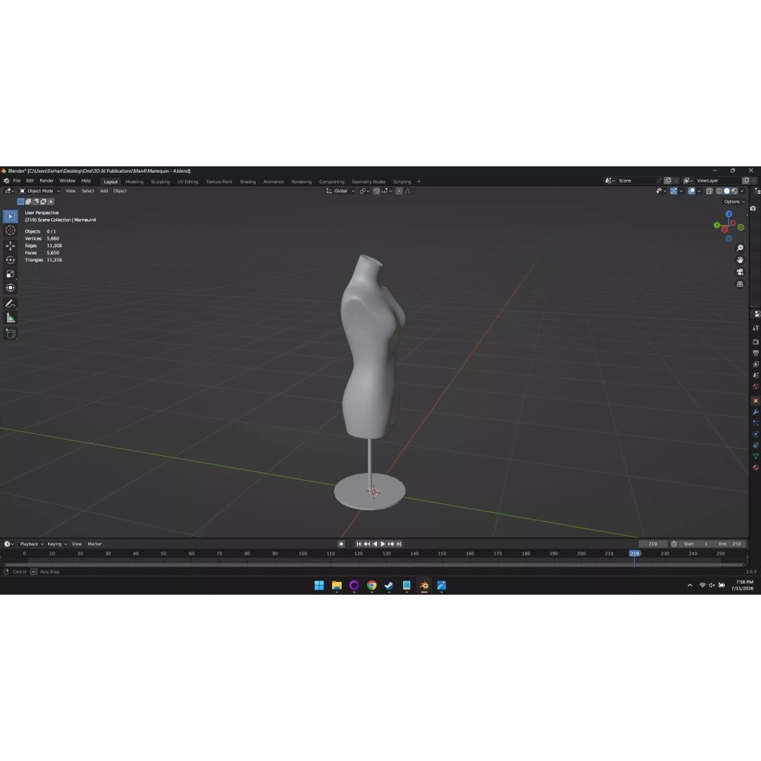 High Poly Mannequin 3D Model – Stylized Display Asset, FBX, OBJ - View 61