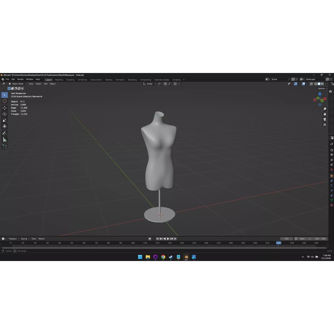 High Poly Mannequin 3D Model – Stylized Display Asset, FBX, OBJ - View 63