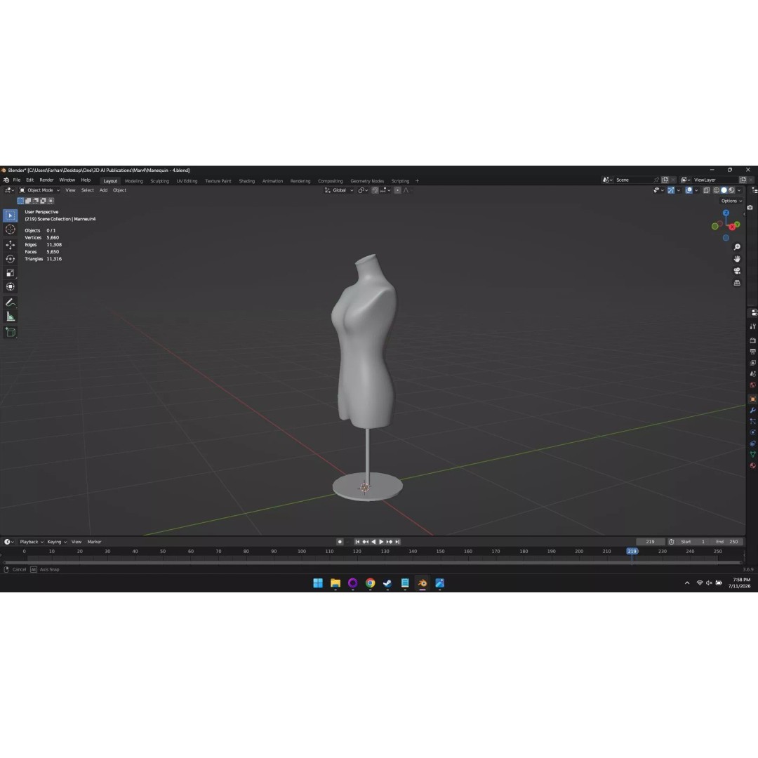 High Poly Mannequin 3D Model – Stylized Display Asset, FBX, OBJ - View 67