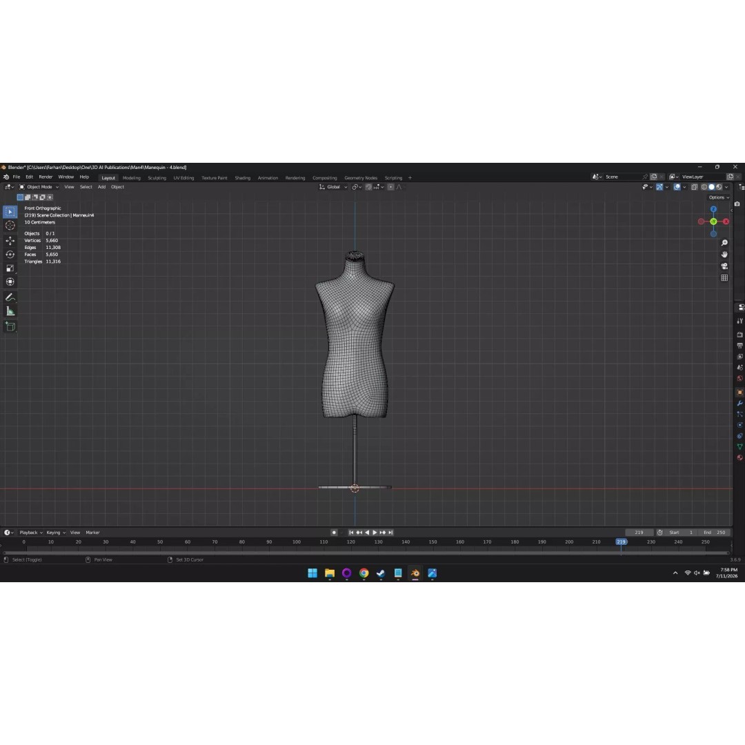 High Poly Mannequin 3D Model – Stylized Display Asset, FBX, OBJ - View 68