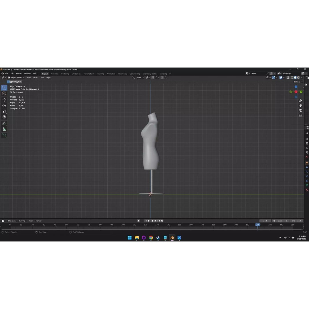 High Poly Mannequin 3D Model – Stylized Display Asset, FBX, OBJ - View 69