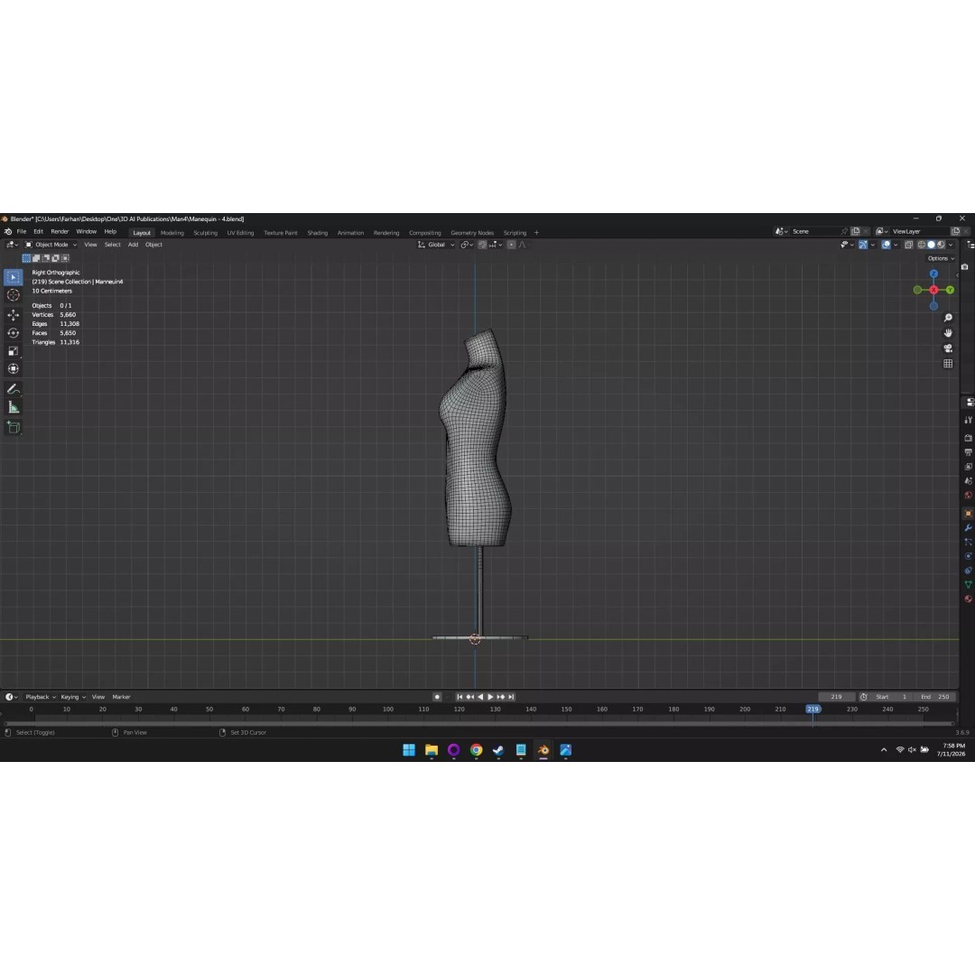 High Poly Mannequin 3D Model – Stylized Display Asset, FBX, OBJ - View 70