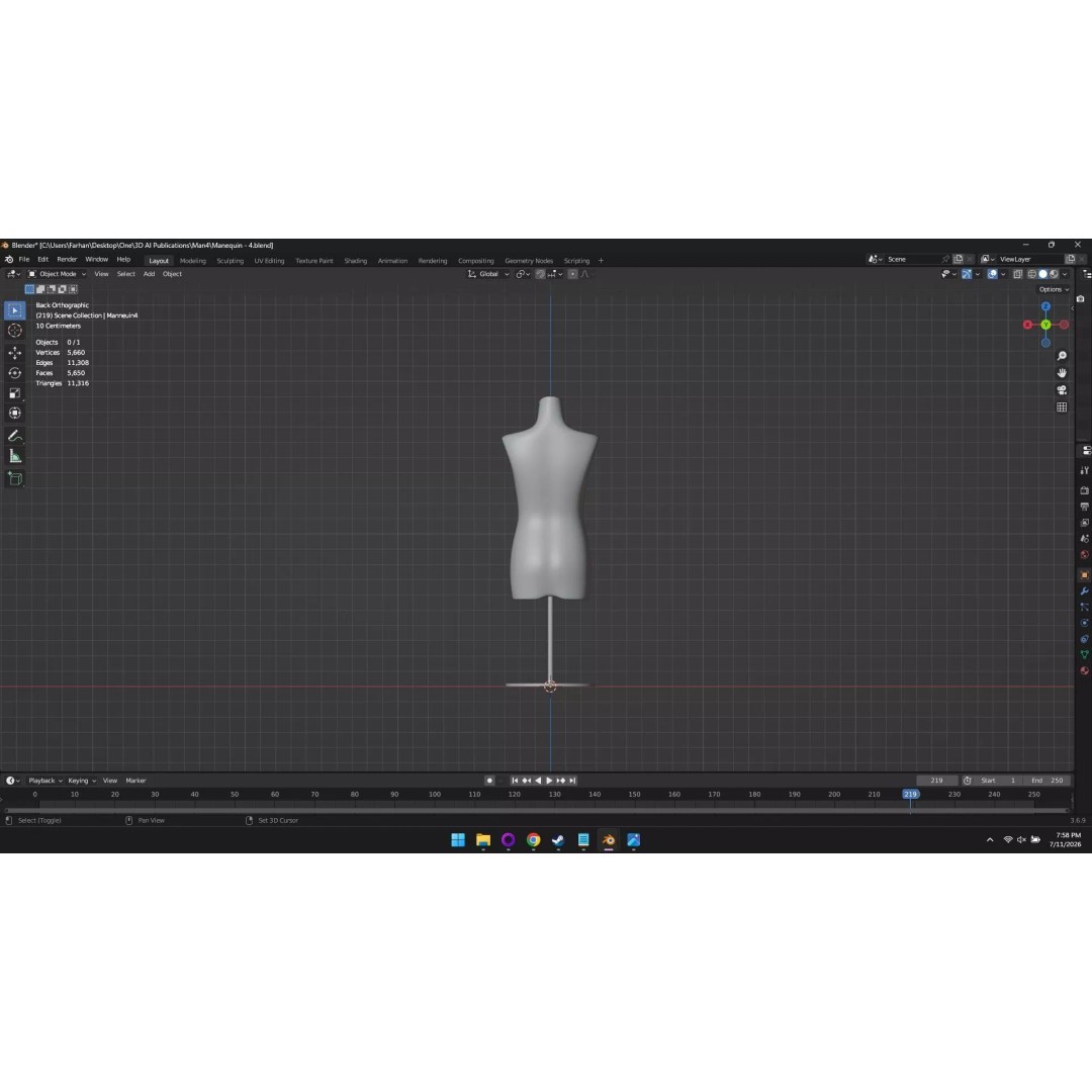 High Poly Mannequin 3D Model – Stylized Display Asset, FBX, OBJ - View 71