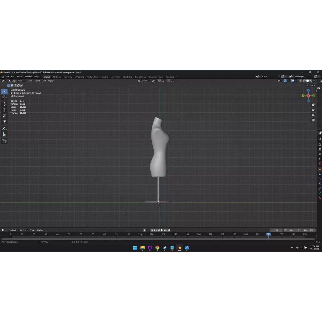 High Poly Mannequin 3D Model – Stylized Display Asset, FBX, OBJ - View 72