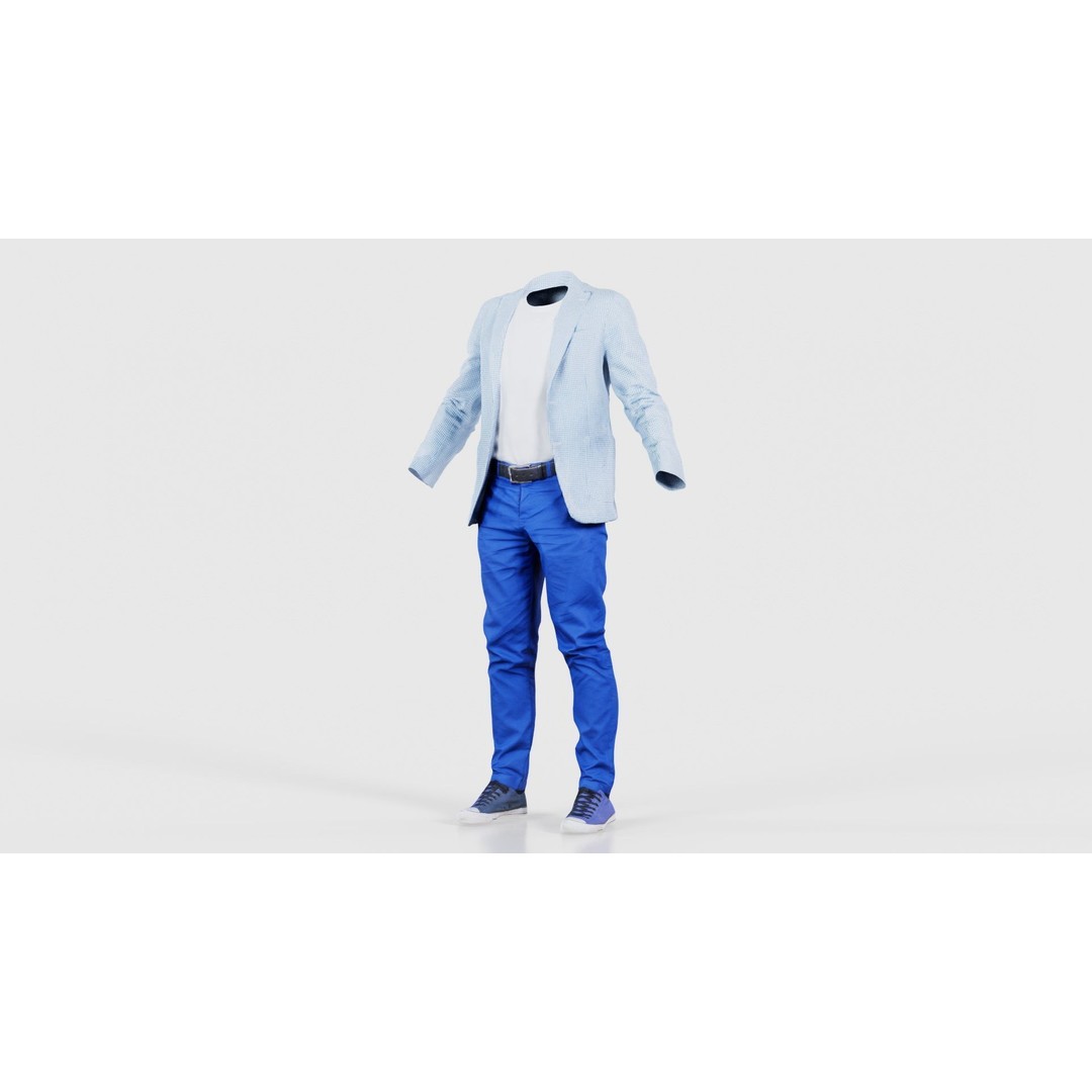 Casual Outfit 3D Model – Low Poly Character Clothing, FBX