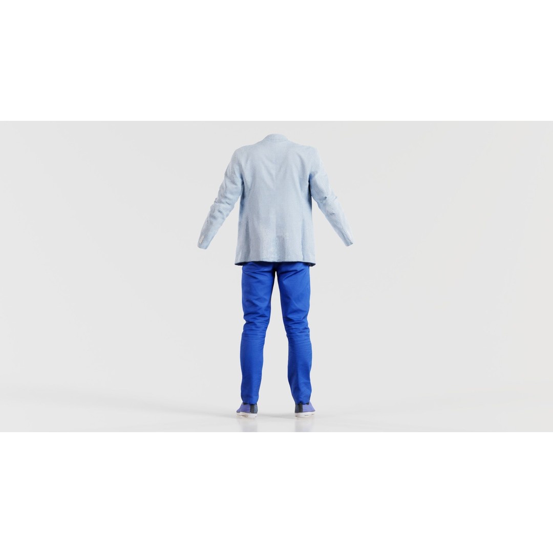 Casual Outfit 3D Model – Low Poly Character Clothing, FBX - View 10