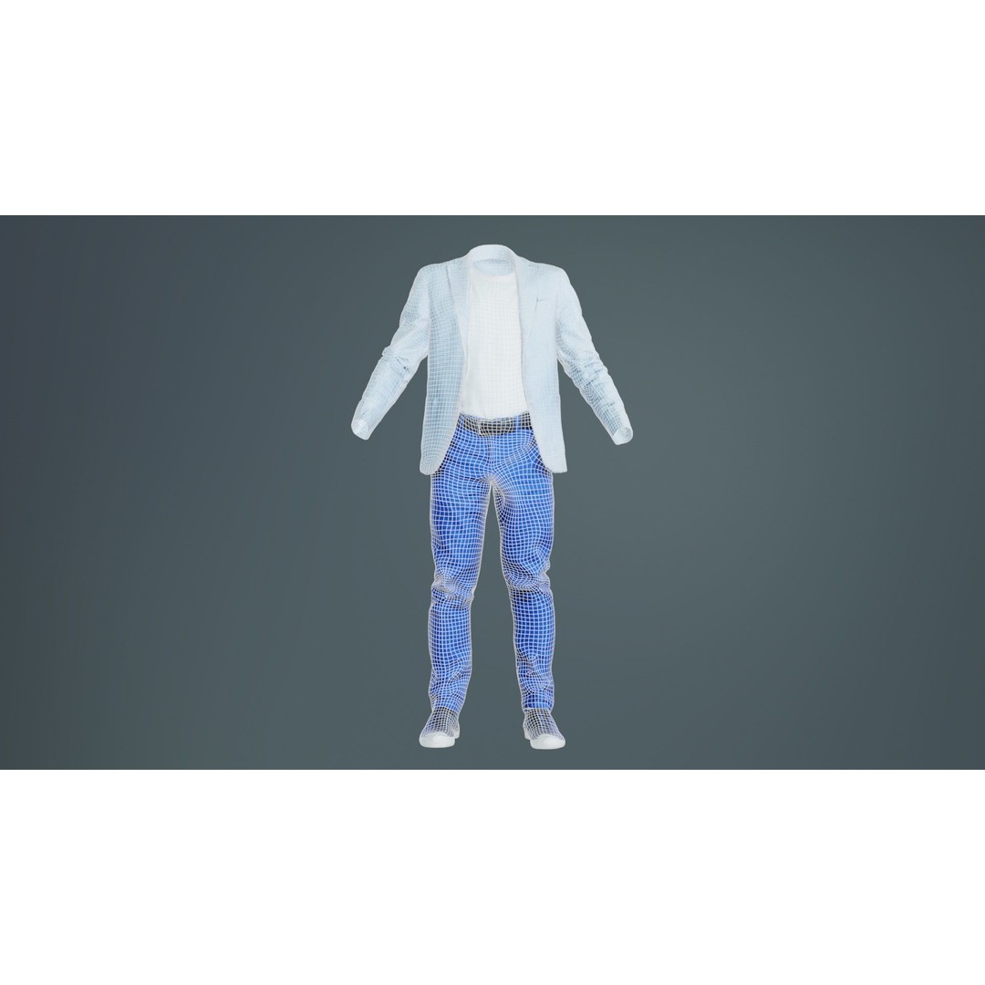 Casual Outfit 3D Model – Low Poly Character Clothing, FBX - View 11