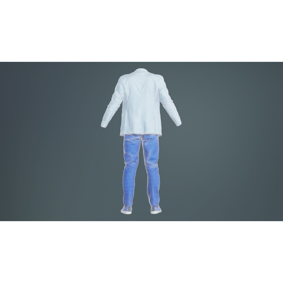 Casual Outfit 3D Model – Low Poly Character Clothing, FBX - View 12