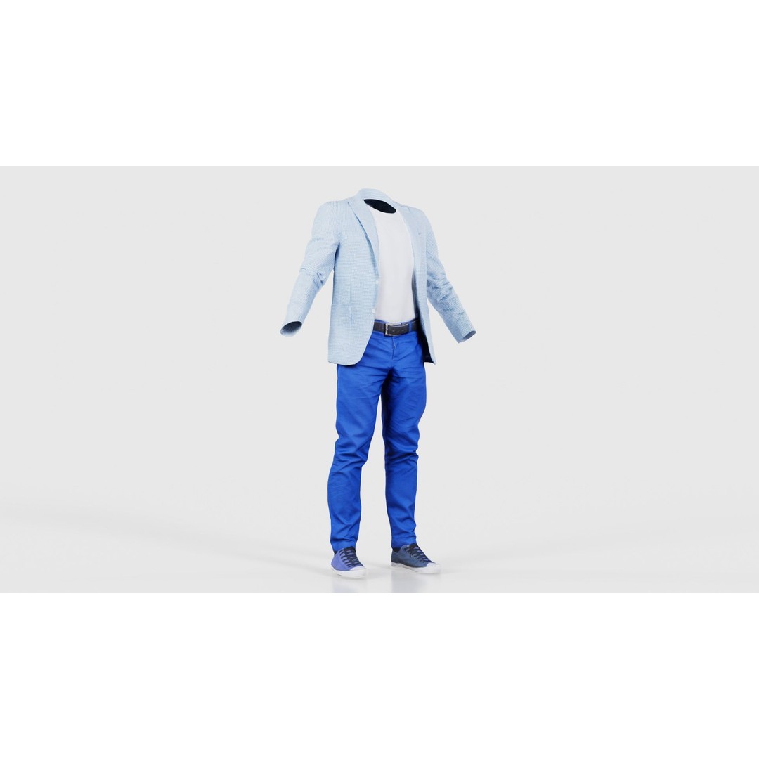 Casual Outfit 3D Model – Low Poly Character Clothing, FBX - View 18
