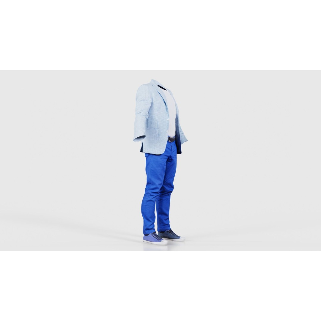 Casual Outfit 3D Model – Low Poly Character Clothing, FBX - View 19