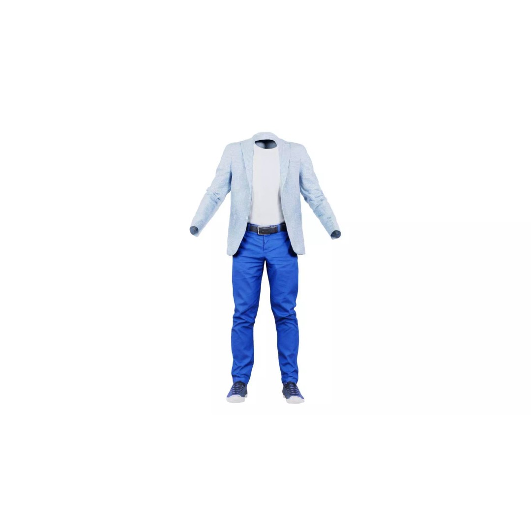 Casual Outfit 3D Model – Low Poly Character Clothing, FBX - View 2