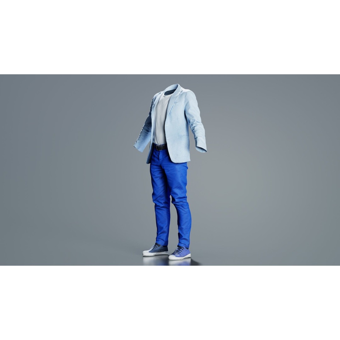 Casual Outfit 3D Model – Low Poly Character Clothing, FBX - View 3