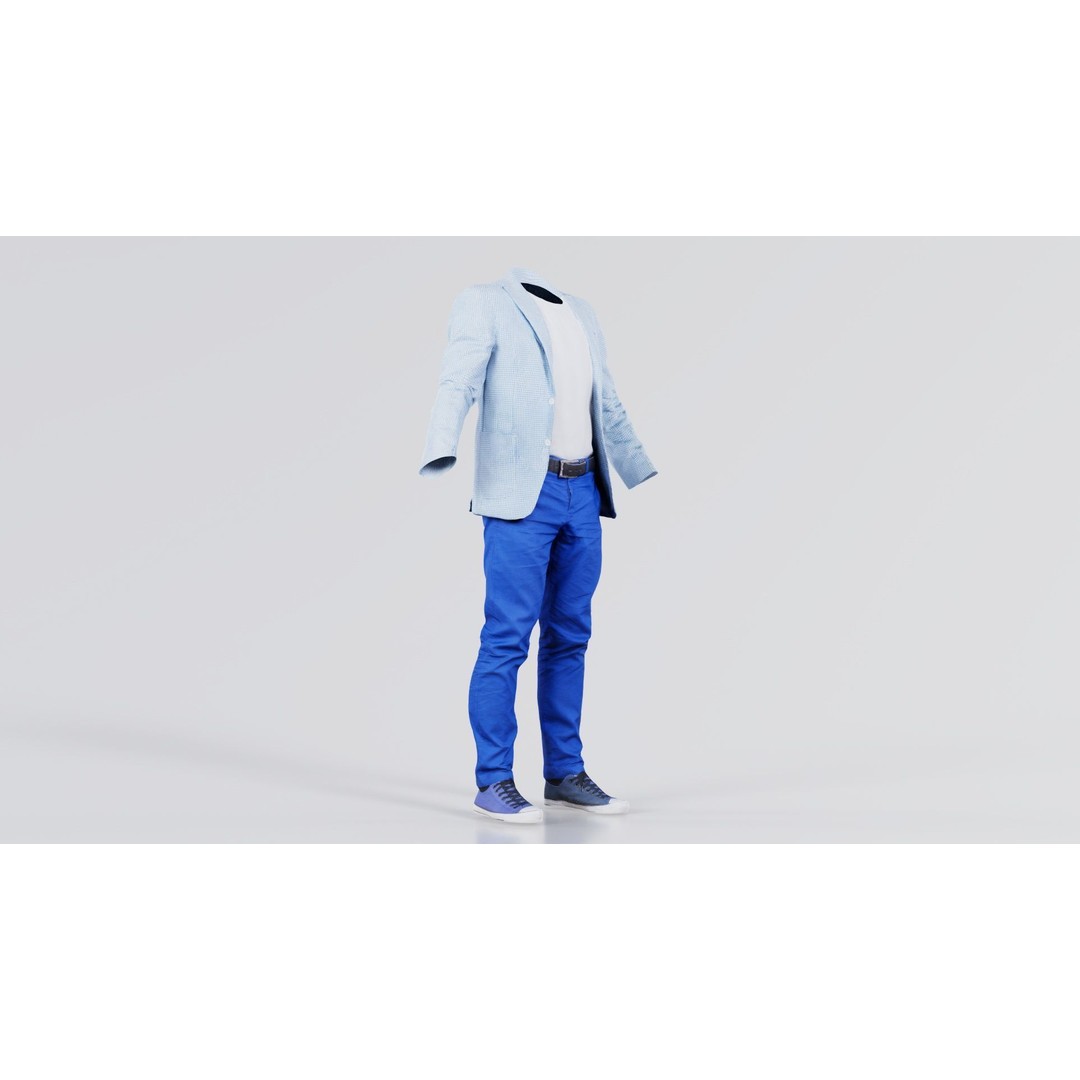 Casual Outfit 3D Model – Low Poly Character Clothing, FBX - View 8