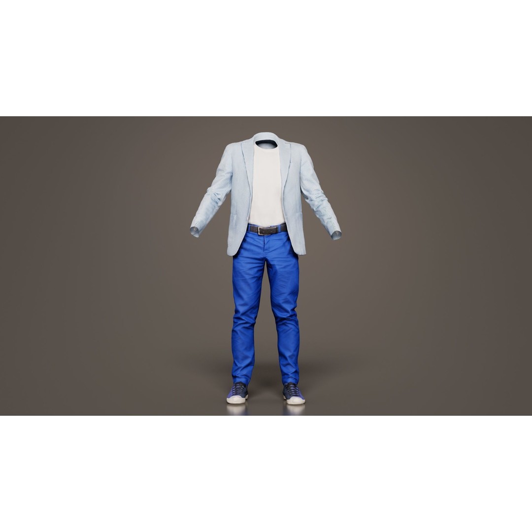 Casual Outfit 3D Model – Low Poly Character Clothing, FBX - View 9