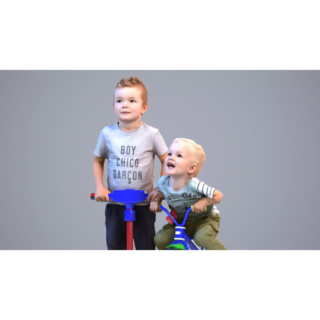 Young Caucasian Boy 3D Model – Casual Character for Animation, FBX - View 2