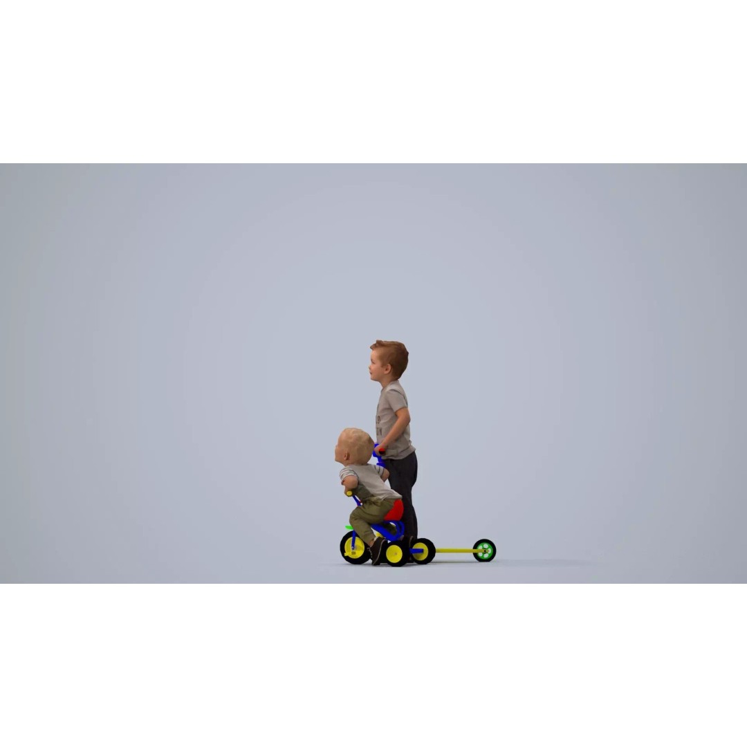 Young Caucasian Boy 3D Model – Casual Character for Animation, FBX - View 4