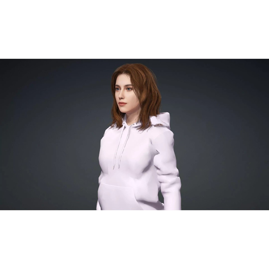 Realistic Woman Character 3D Model – Rigged Game-Ready FBX - View 10