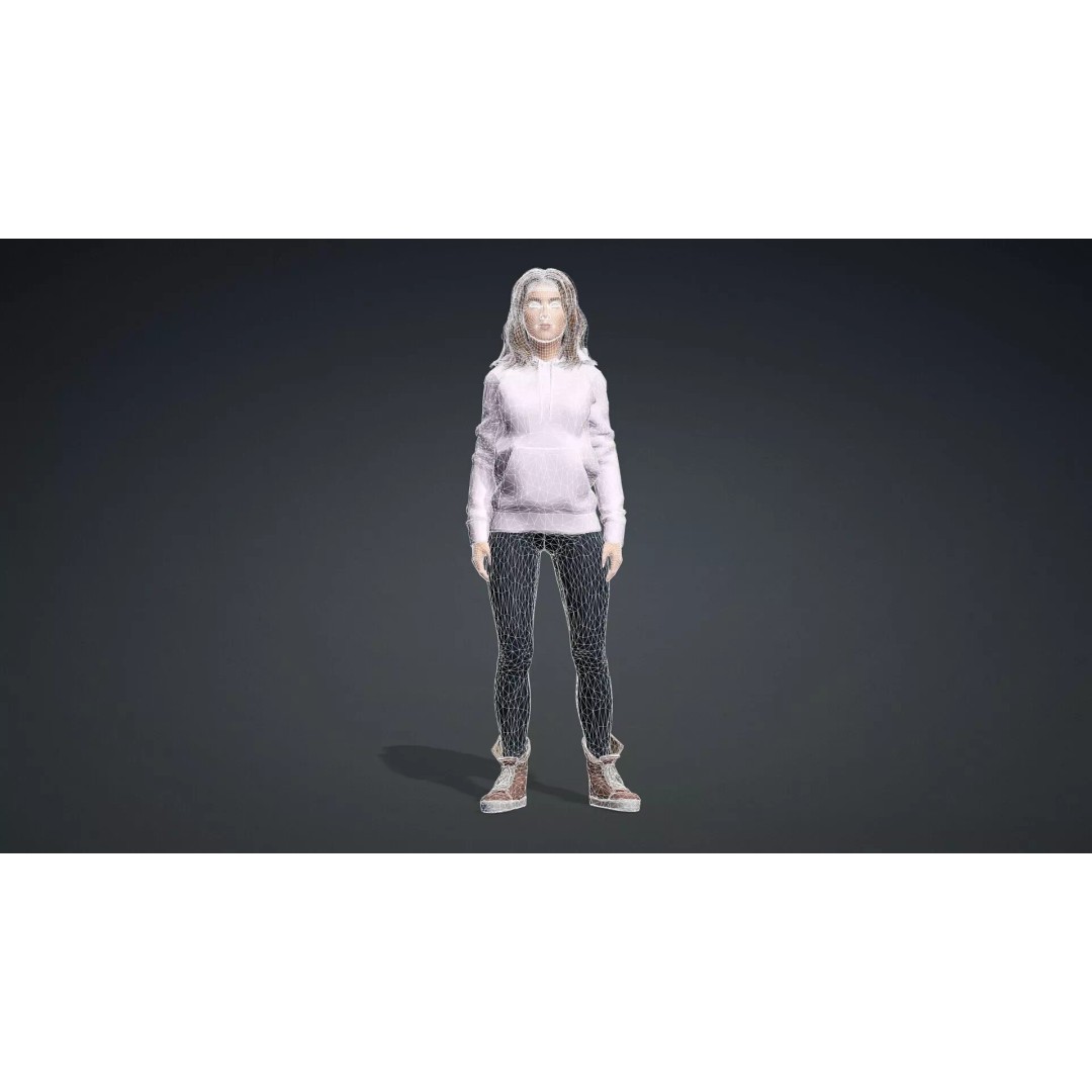 Realistic Woman Character 3D Model – Rigged Game-Ready FBX - View 13