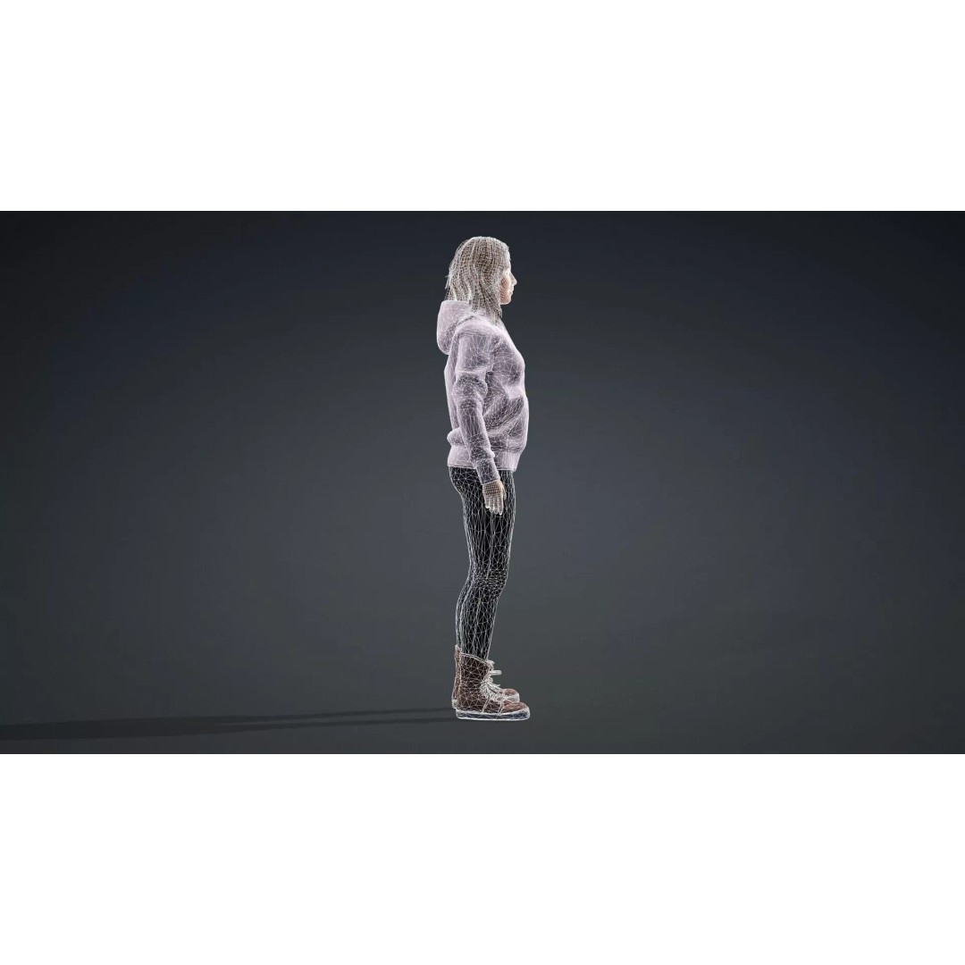 Realistic Woman Character 3D Model – Rigged Game-Ready FBX - View 14