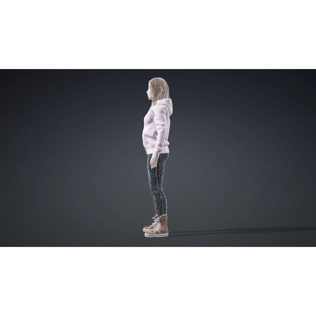 Realistic Woman Character 3D Model – Rigged Game-Ready FBX - View 15