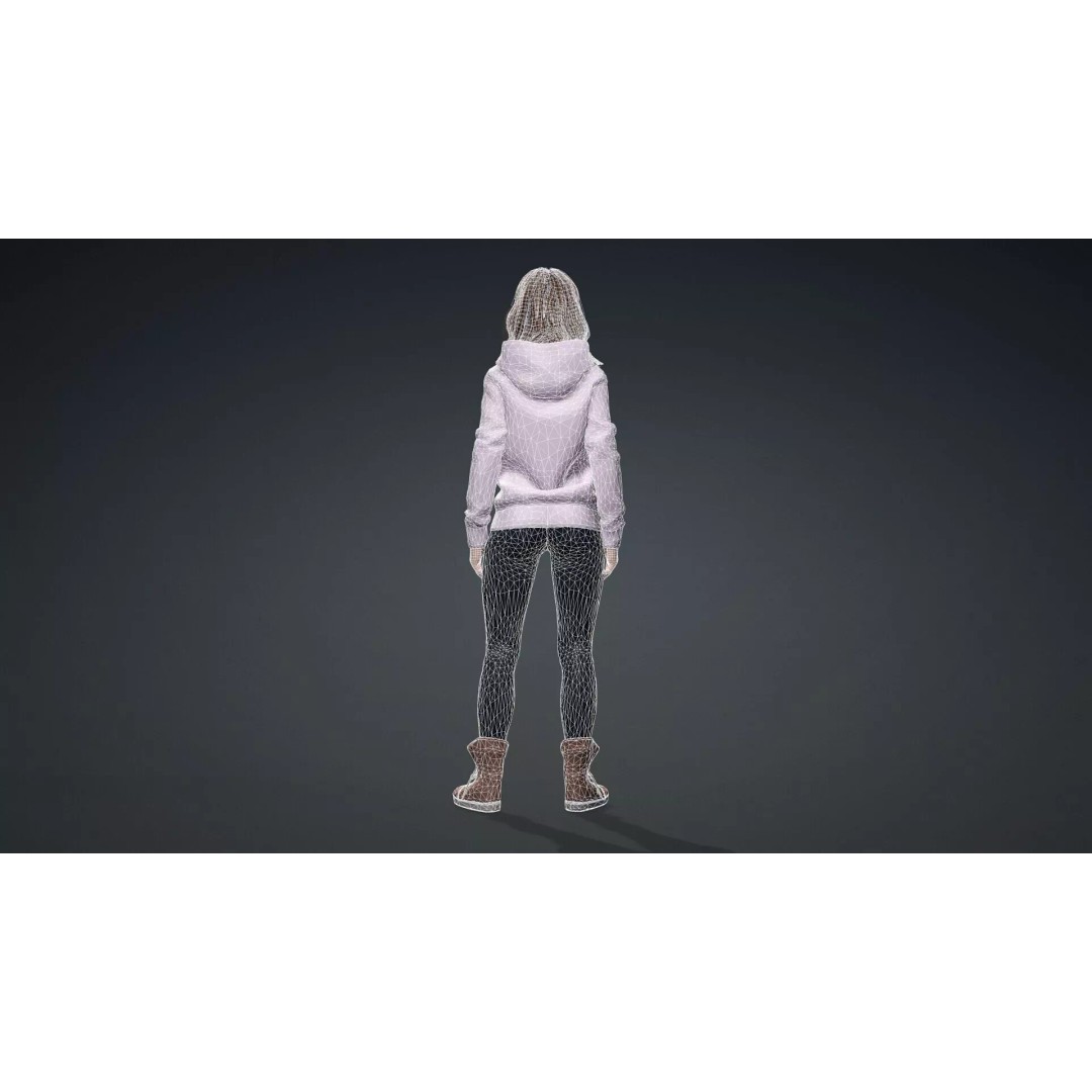 Realistic Woman Character 3D Model – Rigged Game-Ready FBX - View 16