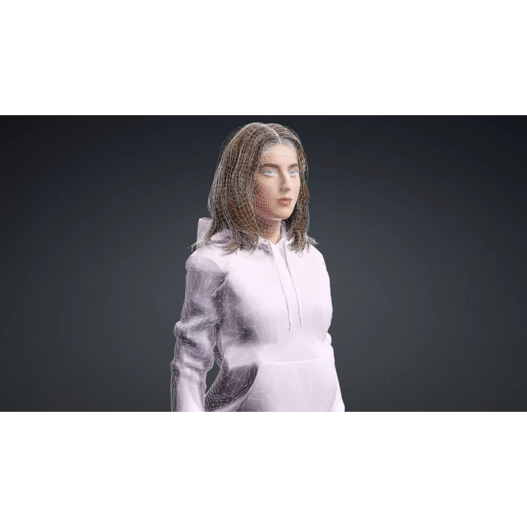Realistic Woman Character 3D Model – Rigged Game-Ready FBX - View 19