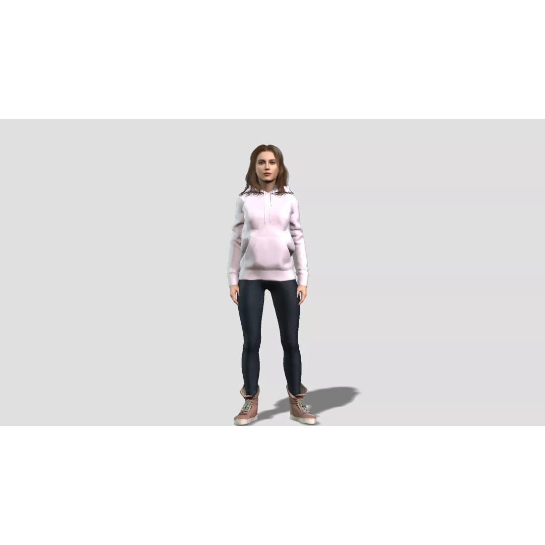 Realistic Woman Character 3D Model – Rigged Game-Ready FBX - View 2