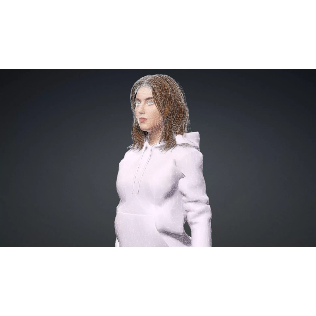 Realistic Woman Character 3D Model – Rigged Game-Ready FBX - View 20